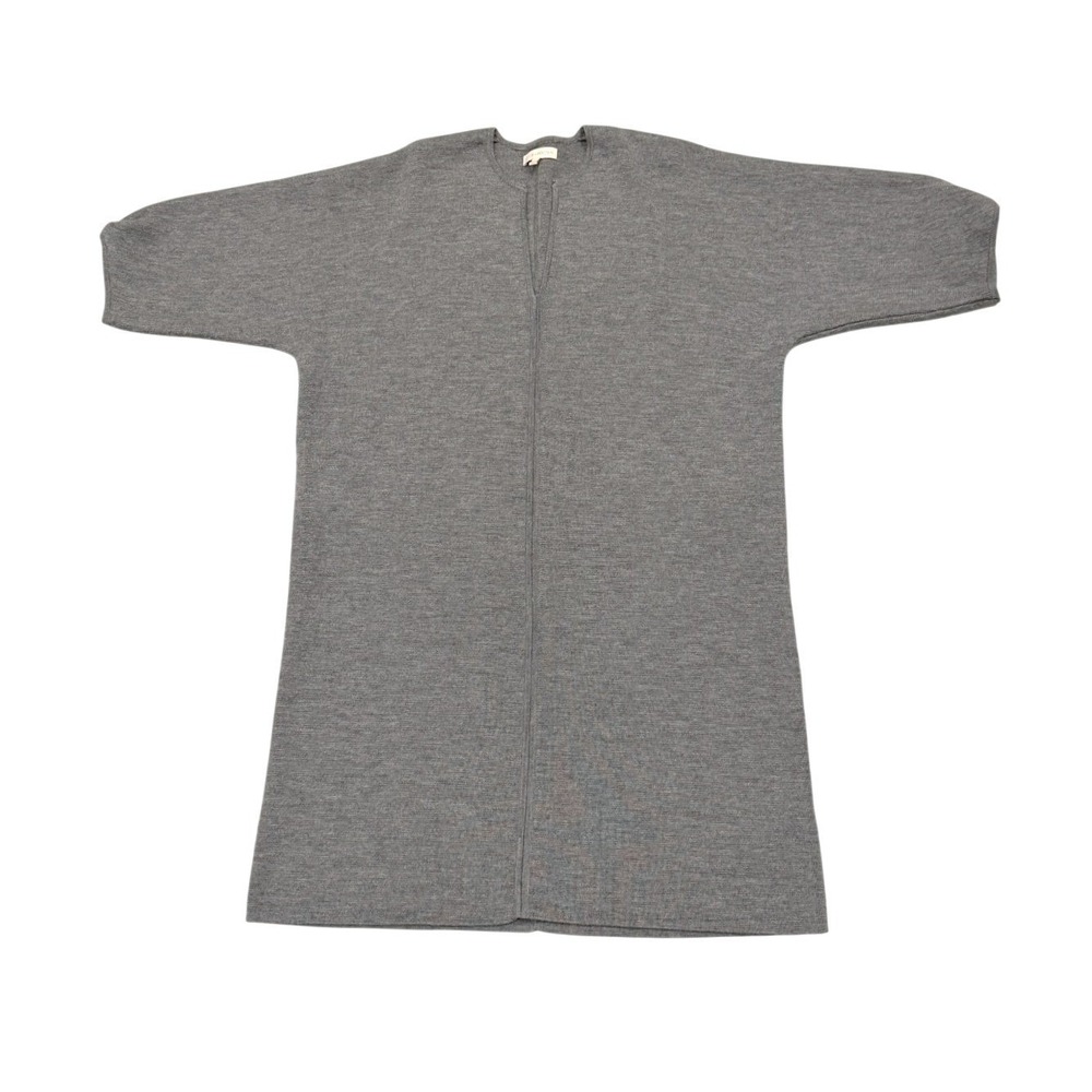 Ann Mashburn M Gray 100% Merino Wool Knit Mini Sweater Dress Fall Slouchy Cozy